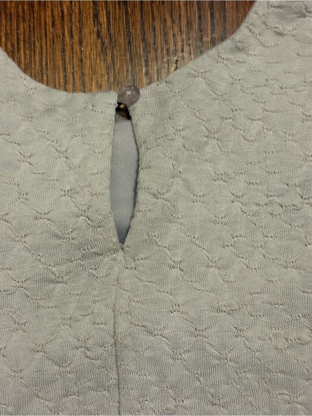 Girls Size 8 Lace-Front Long Sleeve Layered Dress - Light Gray - Picture 4 of 4